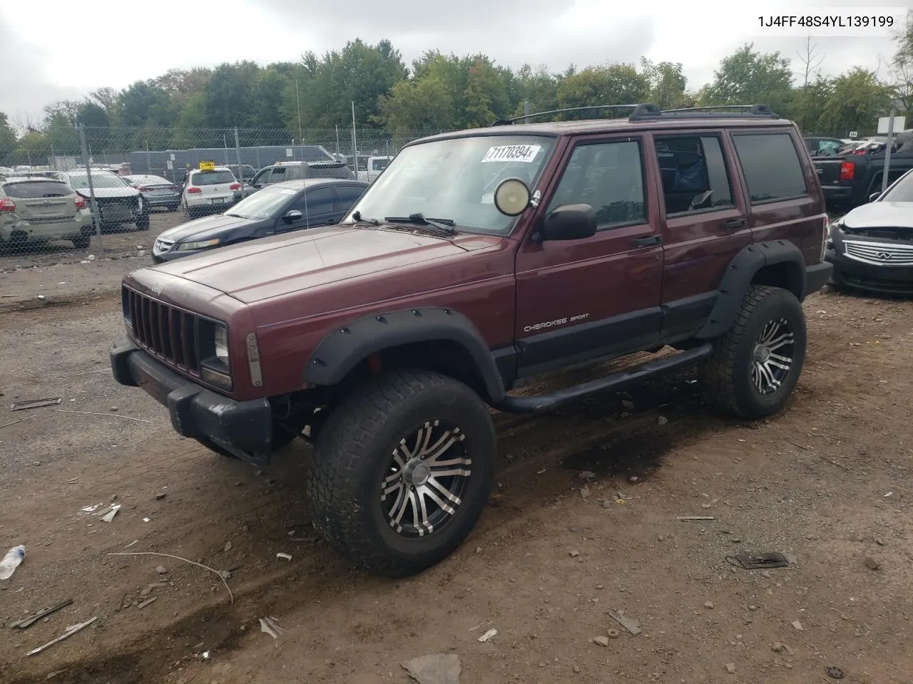 2000 Jeep Cherokee Sport VIN: 1J4FF48S4YL139199 Lot: 71170394