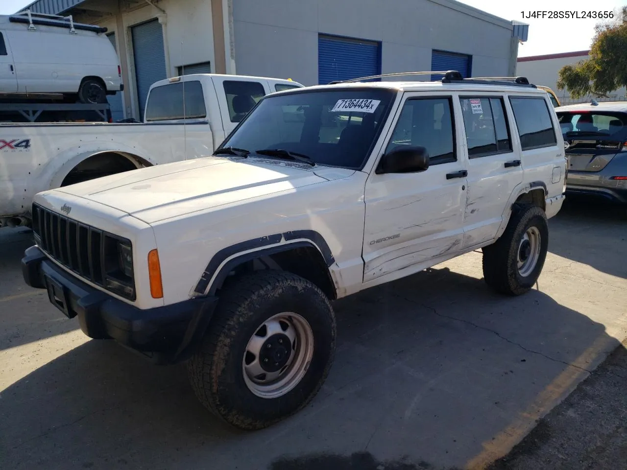 2000 Jeep Cherokee Se VIN: 1J4FF28S5YL243656 Lot: 71364434