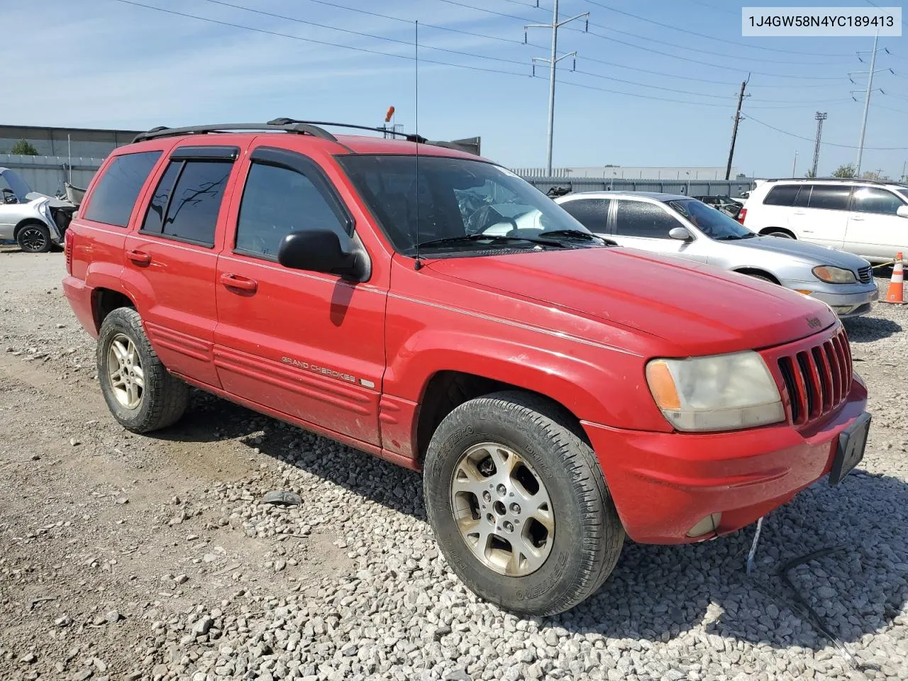 2000 Jeep Grand Cherokee Limited VIN: 1J4GW58N4YC189413 Lot: 71485124