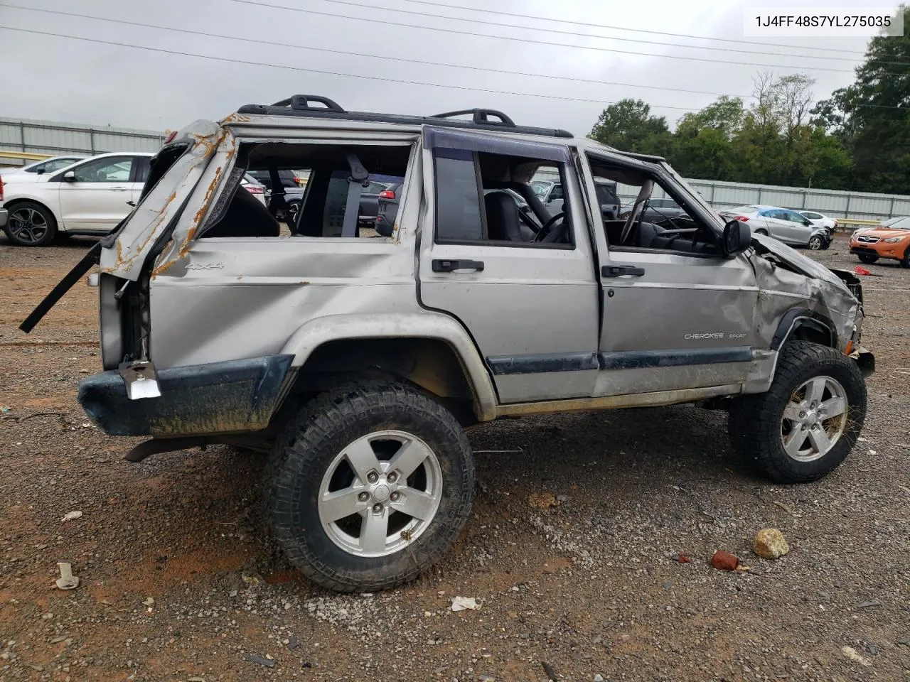 2000 Jeep Cherokee Sport VIN: 1J4FF48S7YL275035 Lot: 72522374