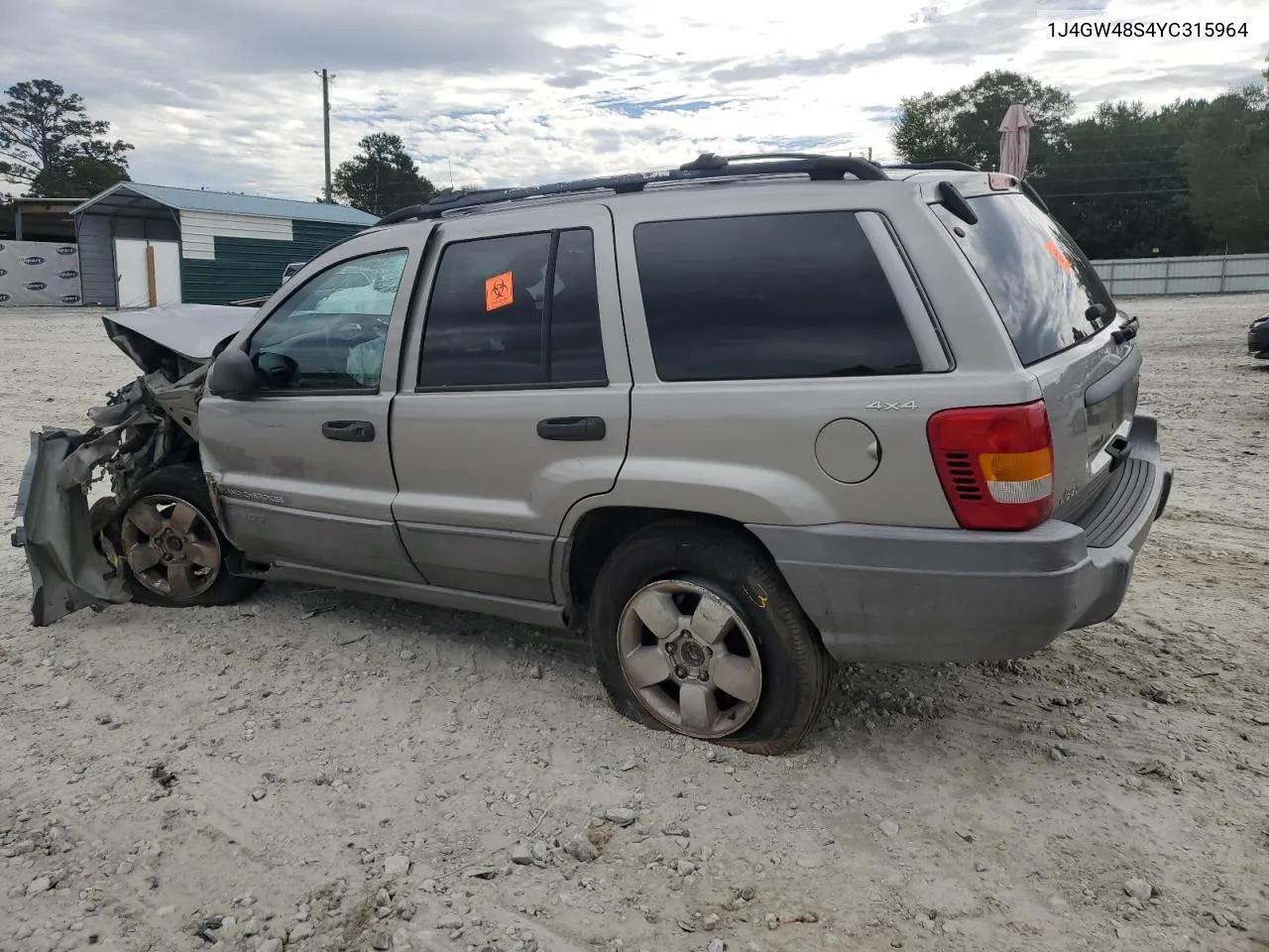 2000 Jeep Grand Cherokee Laredo VIN: 1J4GW48S4YC315964 Lot: 73404934