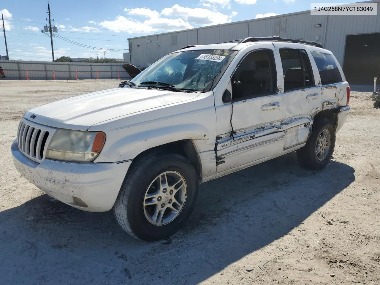 2000 Jeep Grand Cherokee Limited VIN: 1J4G258N7YC183049 Lot: 76153294