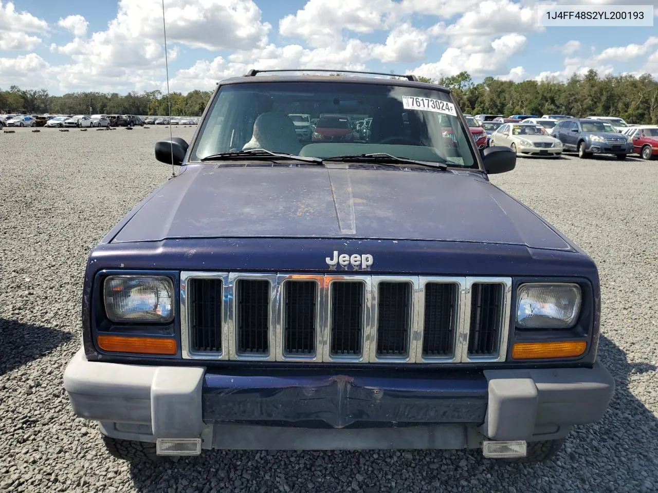 2000 Jeep Cherokee Sport VIN: 1J4FF48S2YL200193 Lot: 76173024