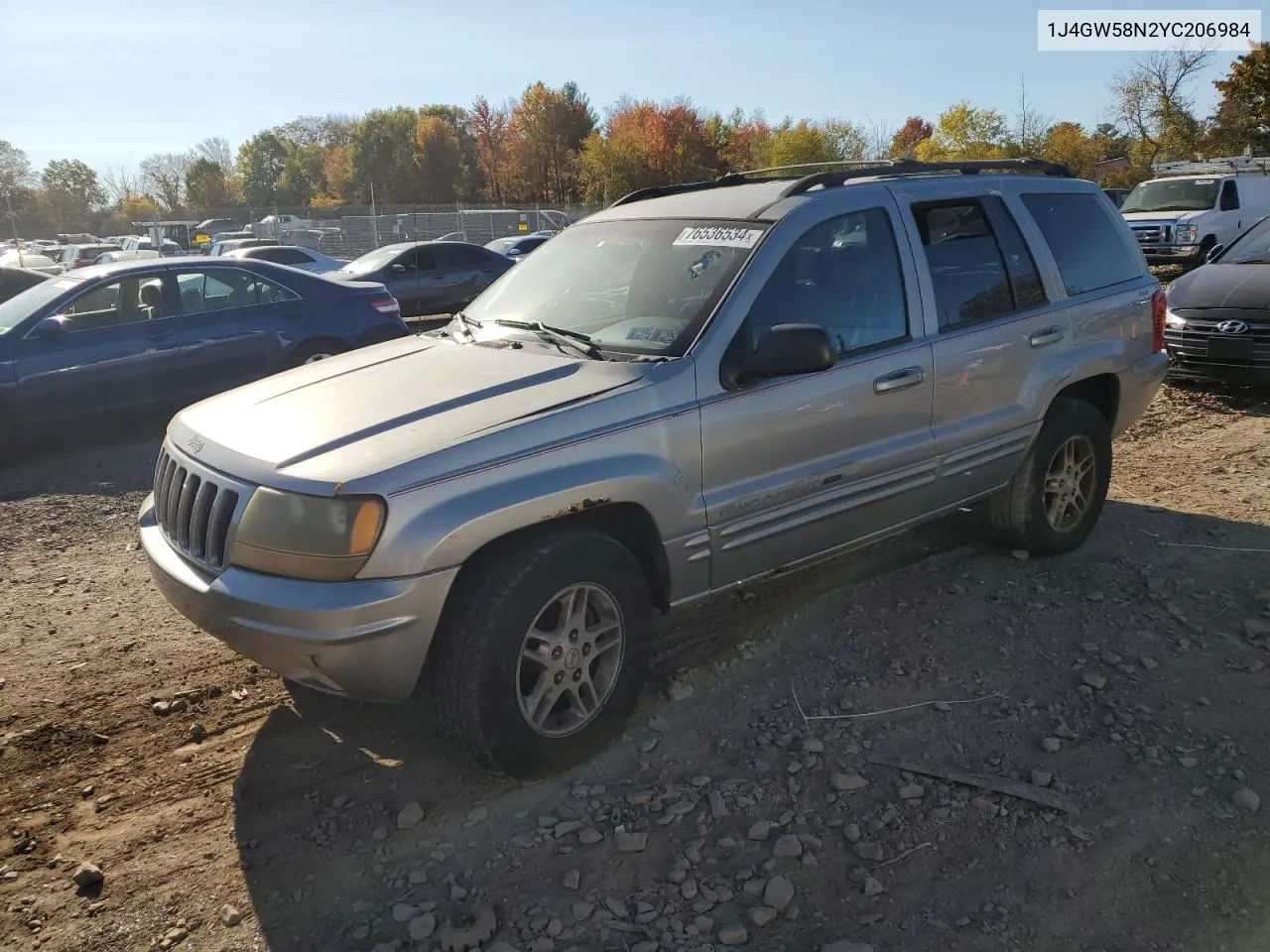 2000 Jeep Grand Cherokee Limited VIN: 1J4GW58N2YC206984 Lot: 76536534