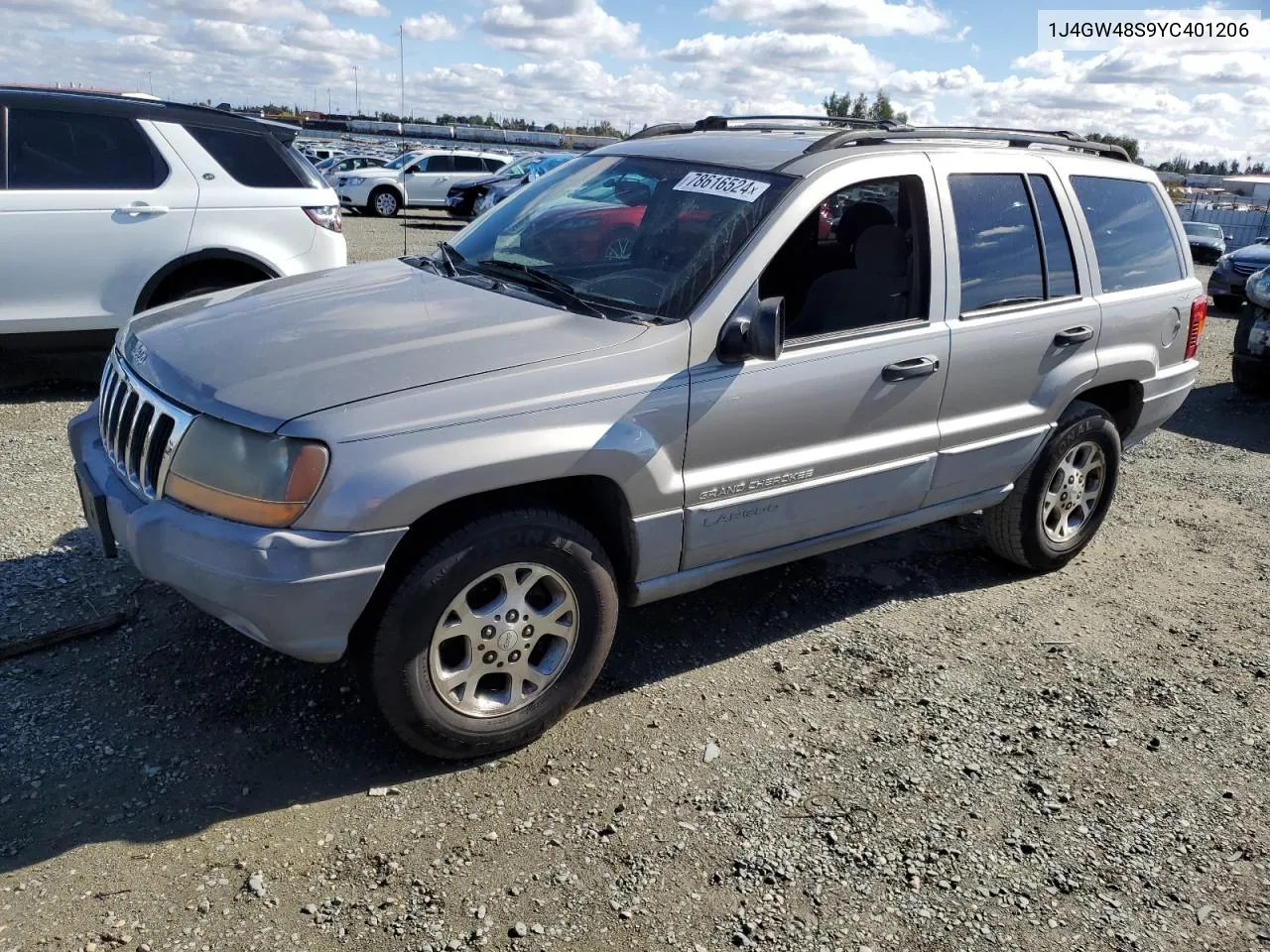 2000 Jeep Grand Cherokee Laredo VIN: 1J4GW48S9YC401206 Lot: 78616524