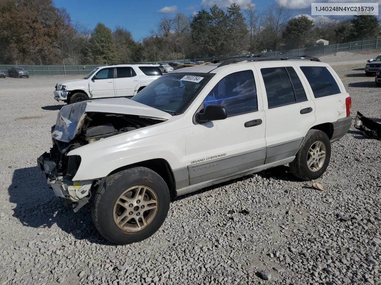 2000 Jeep Grand Cherokee Laredo VIN: 1J4G248N4YC215739 Lot: 79933784