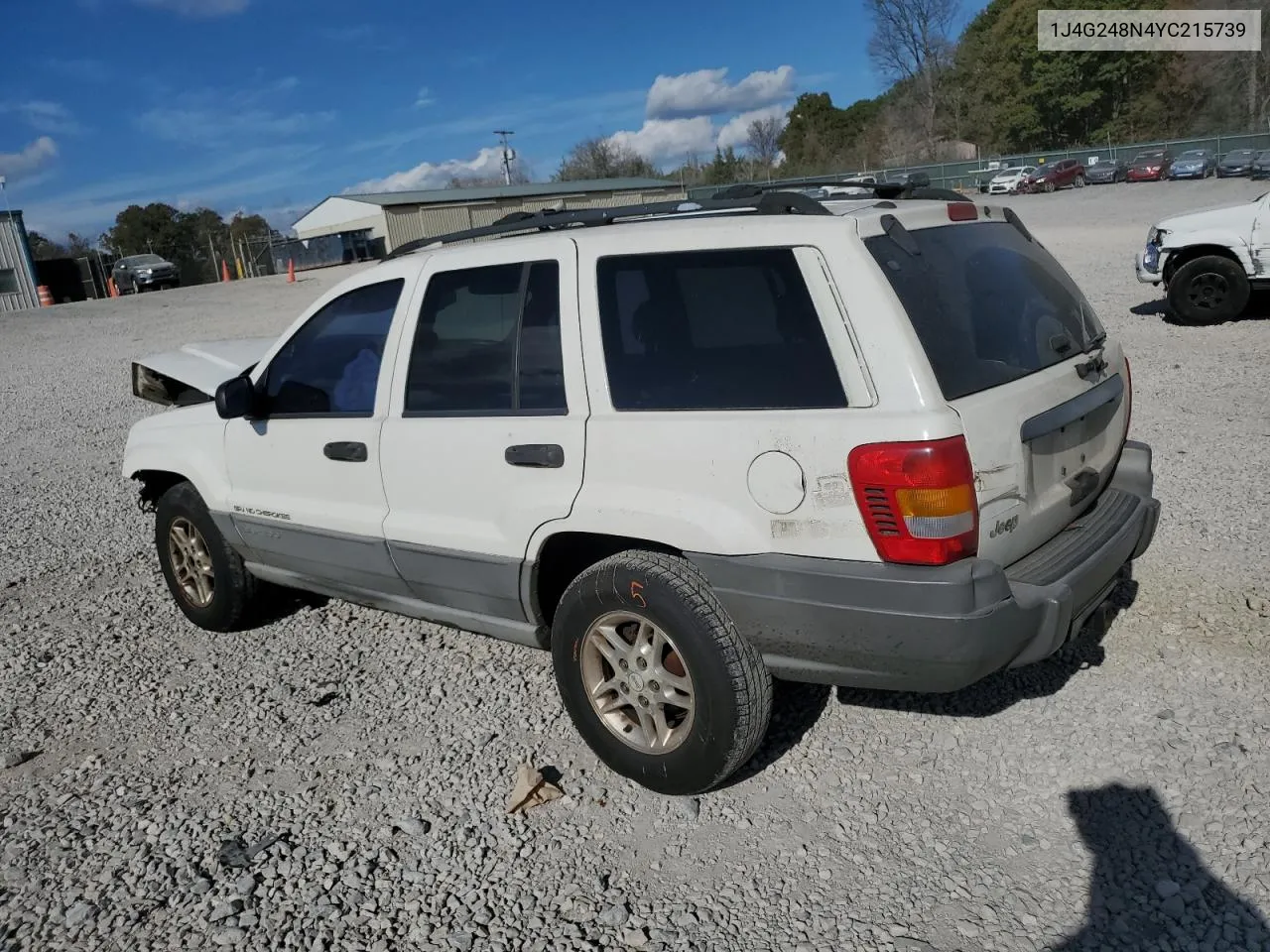 2000 Jeep Grand Cherokee Laredo VIN: 1J4G248N4YC215739 Lot: 79933784