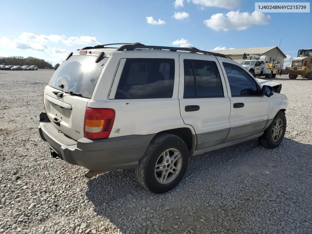 2000 Jeep Grand Cherokee Laredo VIN: 1J4G248N4YC215739 Lot: 79933784