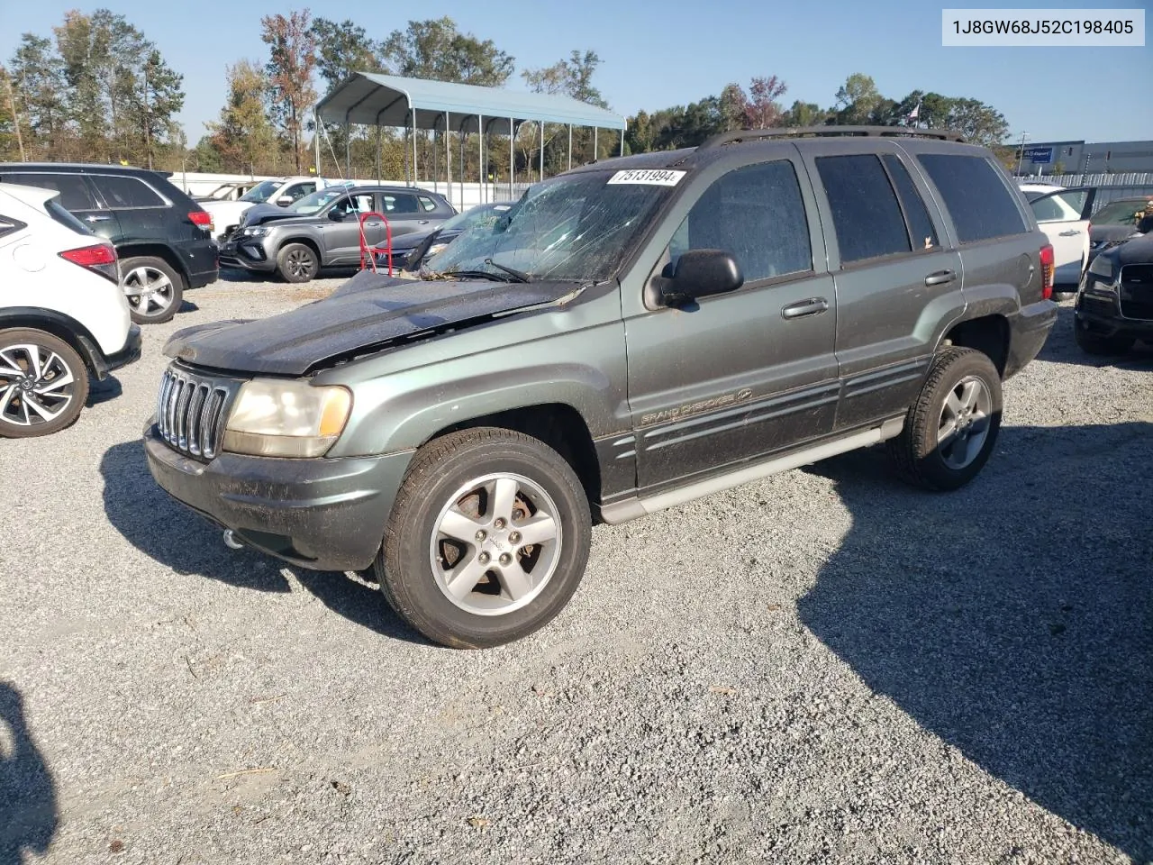 2002 Jeep Grand Cherokee Overland VIN: 1J8GW68J52C198405 Lot: 75131994