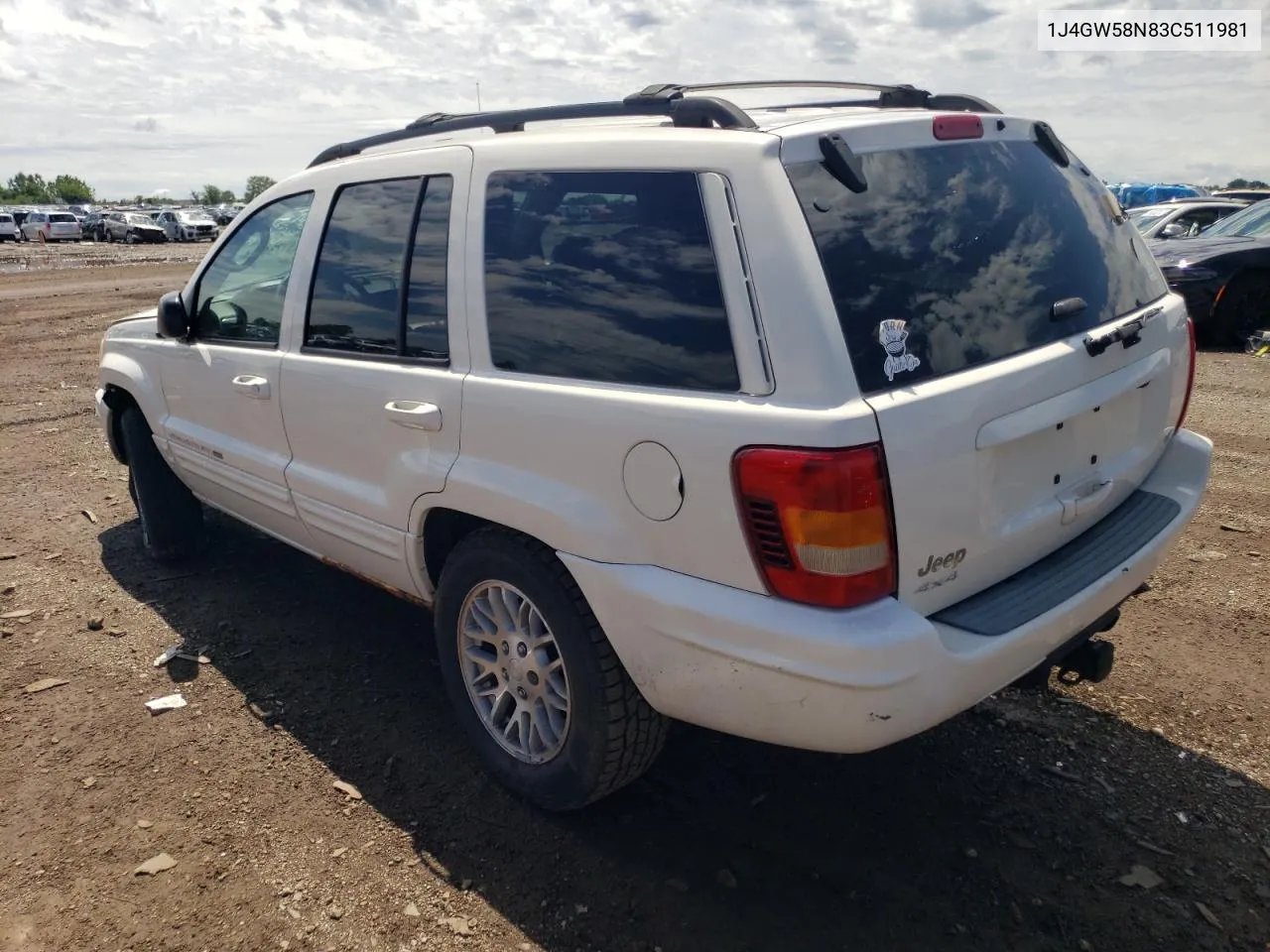 2003 Jeep Grand Cherokee Limited VIN: 1J4GW58N83C511981 Lot: 61734014