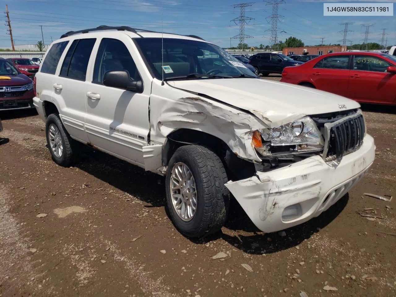 2003 Jeep Grand Cherokee Limited VIN: 1J4GW58N83C511981 Lot: 61734014