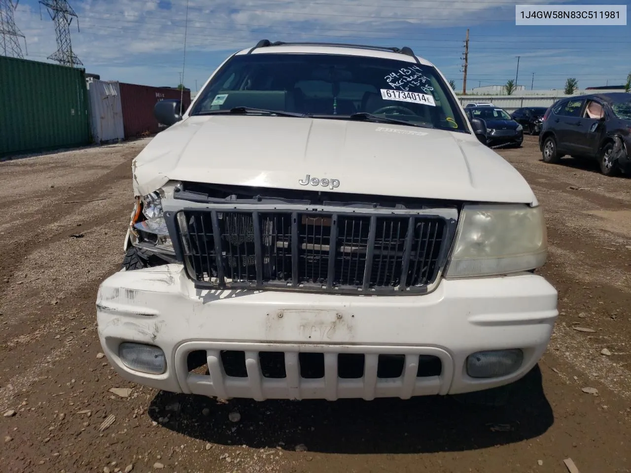 2003 Jeep Grand Cherokee Limited VIN: 1J4GW58N83C511981 Lot: 61734014