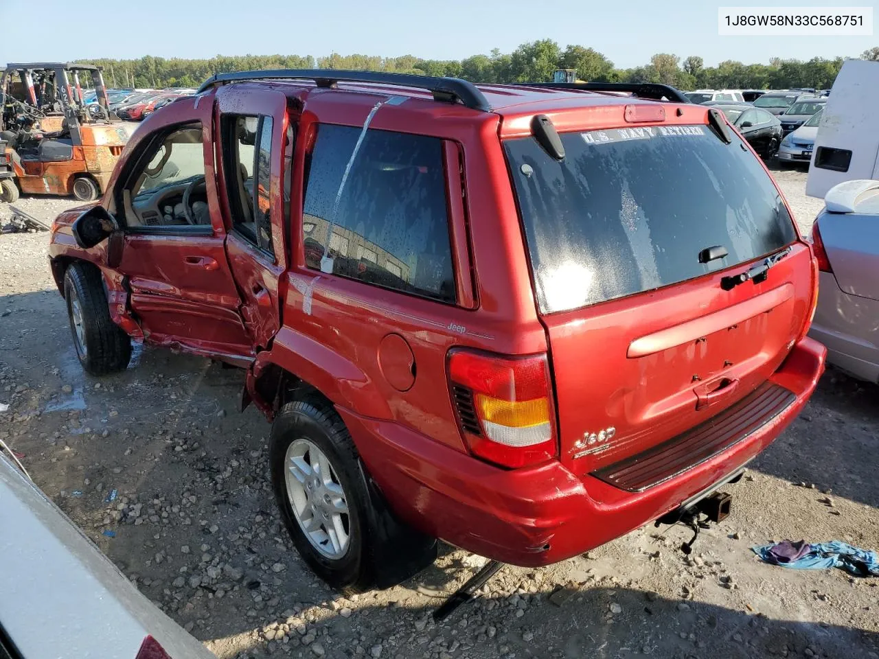 2003 Jeep Grand Cherokee Limited VIN: 1J8GW58N33C568751 Lot: 71453464