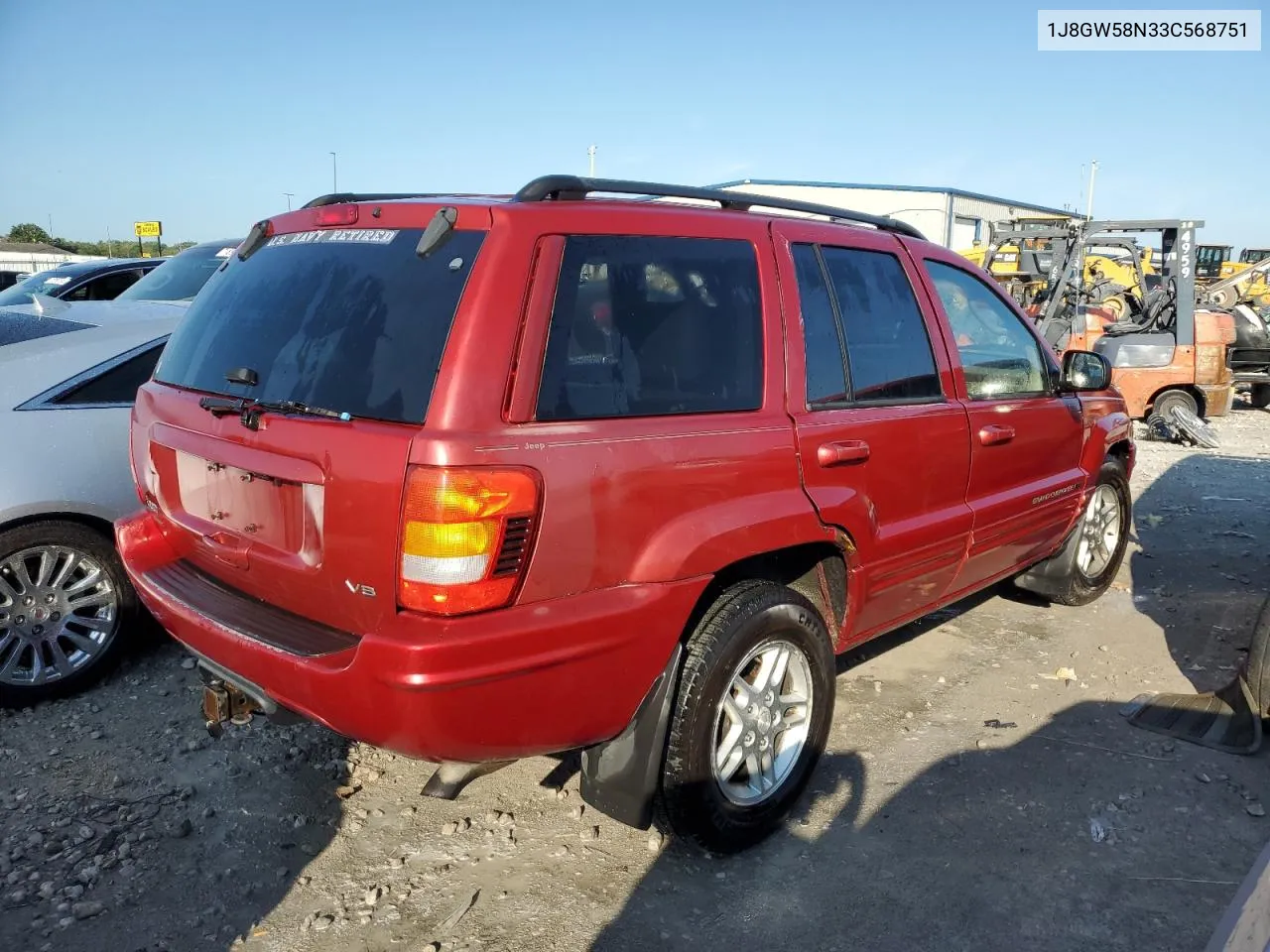 2003 Jeep Grand Cherokee Limited VIN: 1J8GW58N33C568751 Lot: 71453464