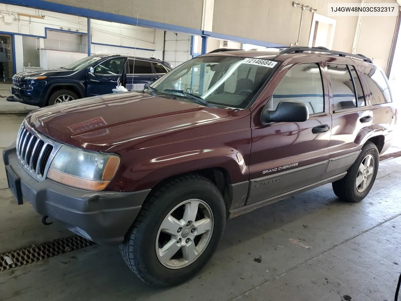 2003 Jeep Grand Cherokee Laredo VIN: 1J4GW48N03C532317 Lot: 72146684