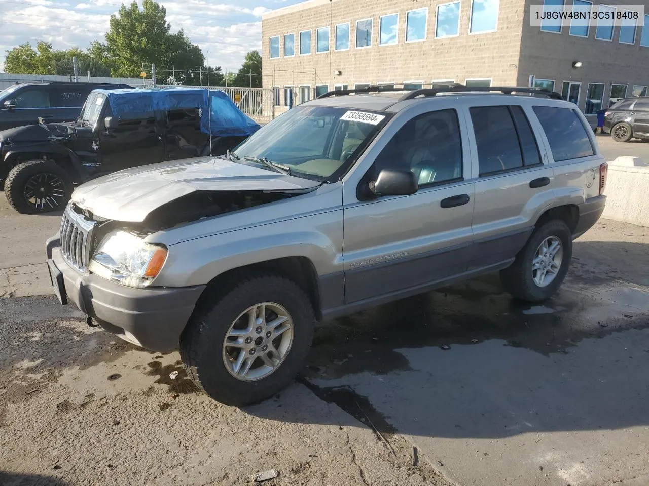 1J8GW48N13C518408 2003 Jeep Grand Cherokee Laredo