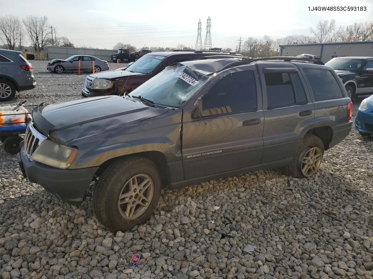 2003 Jeep Grand Cherokee Laredo VIN: 1J4GW48S53C593183 Lot: 77427724