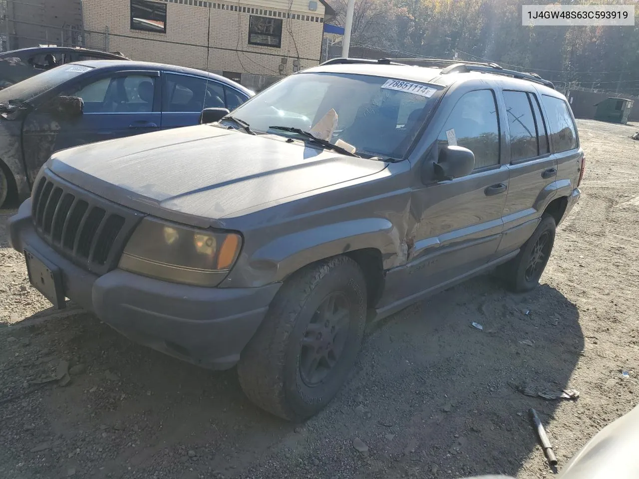 2003 Jeep Grand Cherokee Laredo VIN: 1J4GW48S63C593919 Lot: 78851114