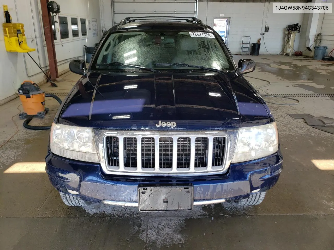 2004 Jeep Grand Cherokee Limited VIN: 1J4GW58N94C343706 Lot: 72677134