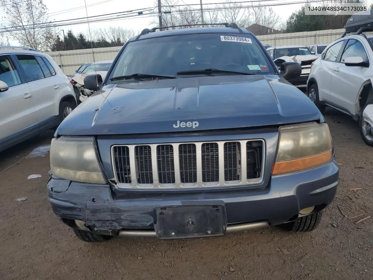 2004 Jeep Grand Cherokee Laredo VIN: 1J4GW48S34C173035 Lot: 80373984