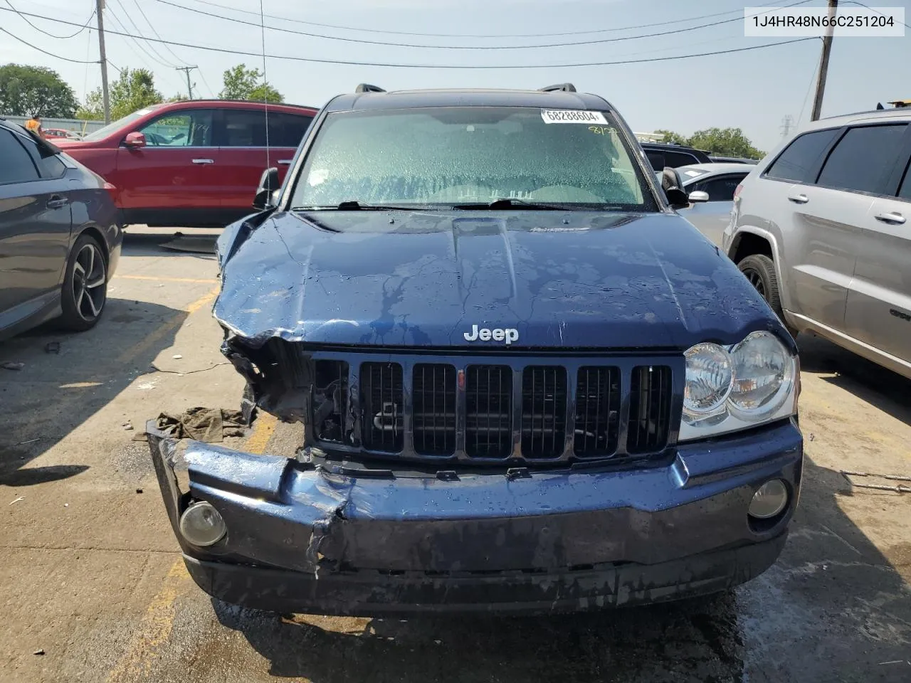 2006 Jeep Grand Cherokee Laredo VIN: 1J4HR48N66C251204 Lot: 68288604