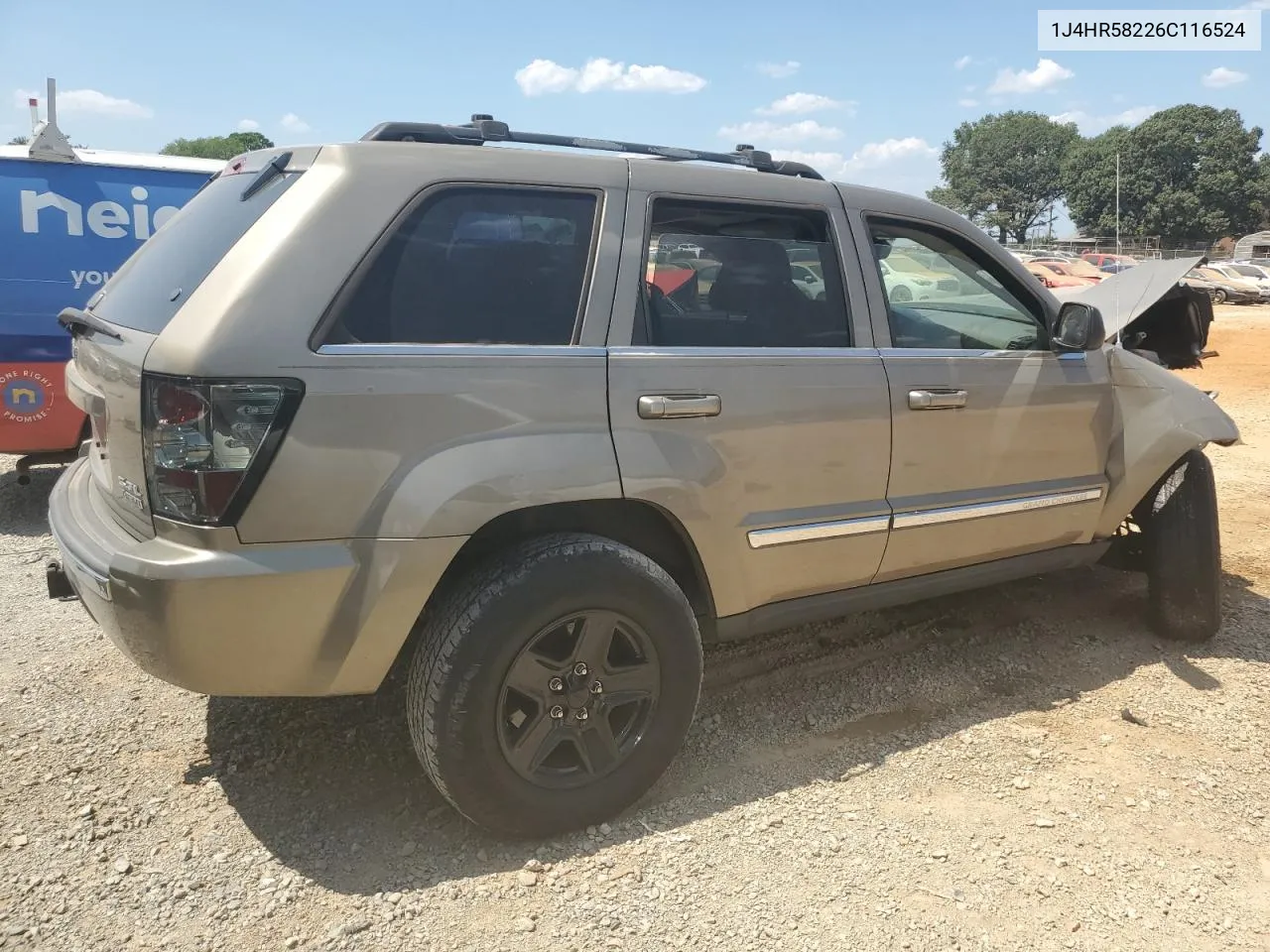 2006 Jeep Grand Cherokee Limited VIN: 1J4HR58226C116524 Lot: 68850404