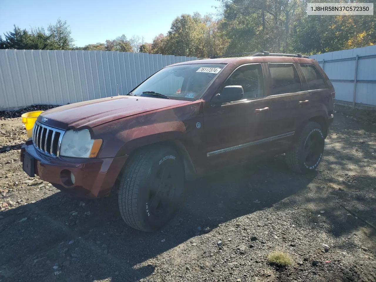 2007 Jeep Grand Cherokee Limited VIN: 1J8HR58N37C572350 Lot: 76117374