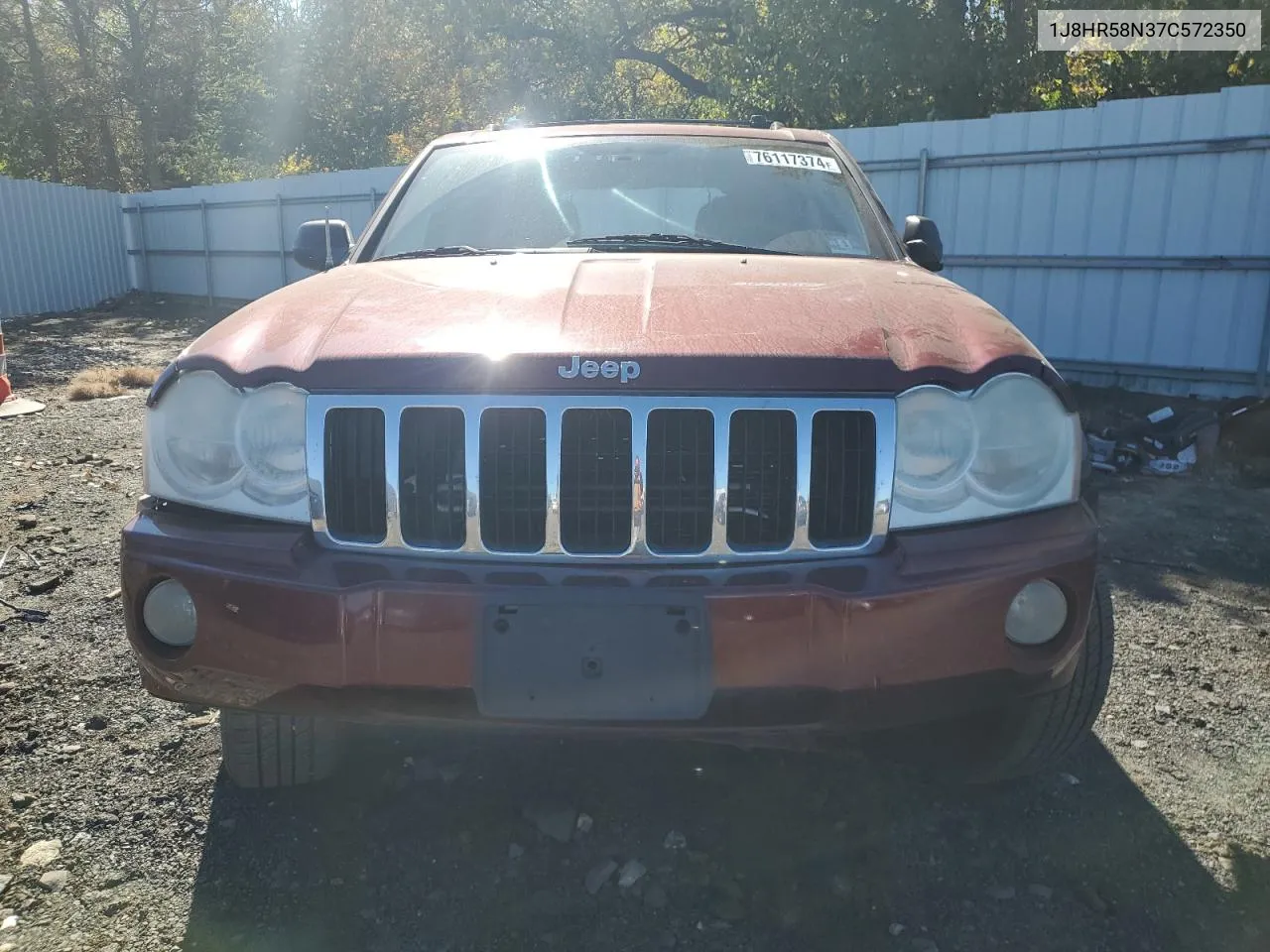 2007 Jeep Grand Cherokee Limited VIN: 1J8HR58N37C572350 Lot: 76117374