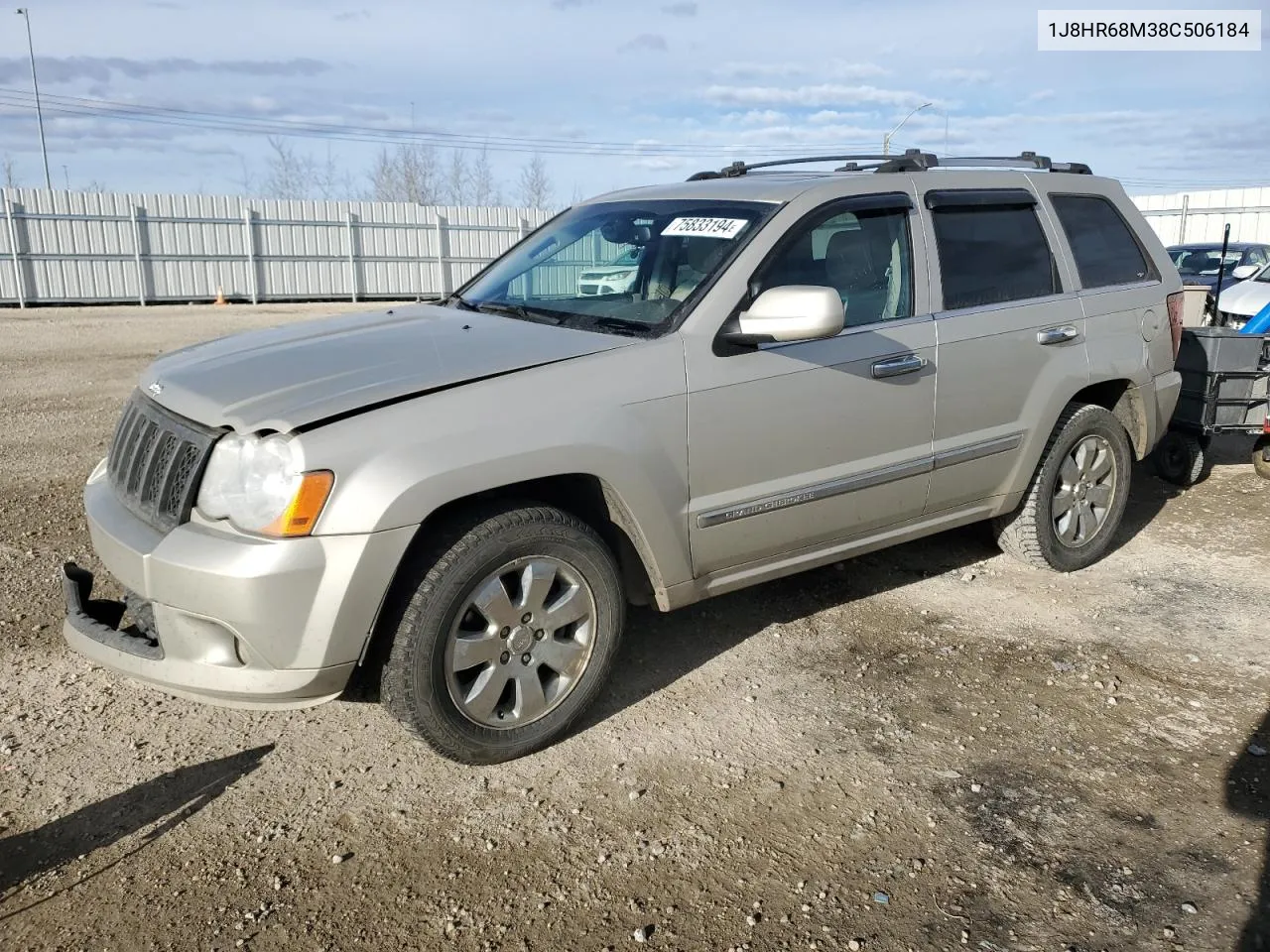 2008 Jeep Grand Cherokee Overland VIN: 1J8HR68M38C506184 Lot: 75833194