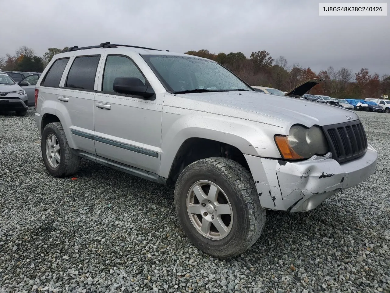 2008 Jeep Grand Cherokee Laredo VIN: 1J8GS48K38C240426 Lot: 80107934