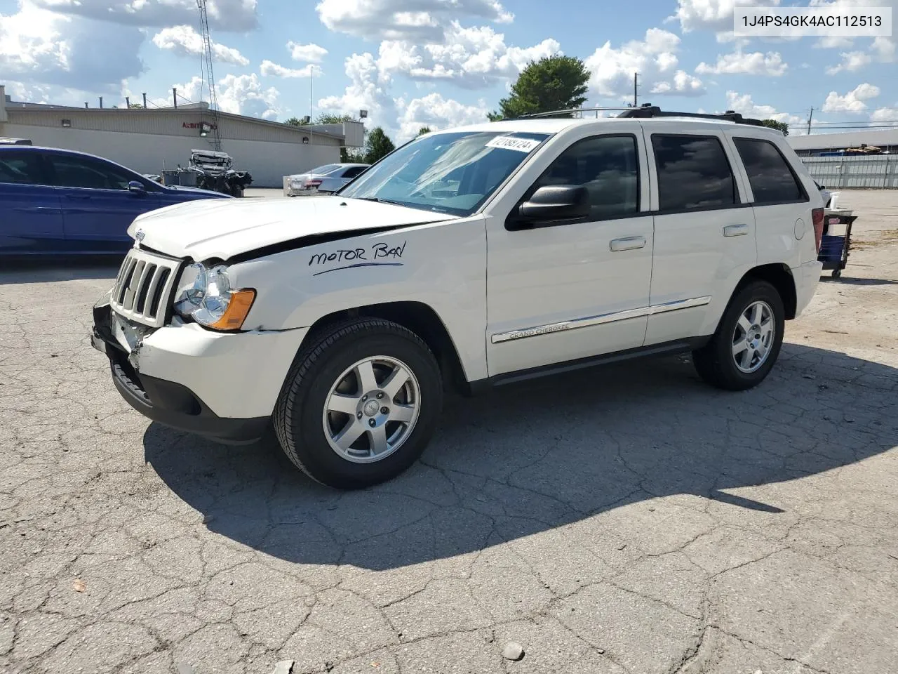 2010 Jeep Grand Cherokee Laredo VIN: 1J4PS4GK4AC112513 Lot: 72188724