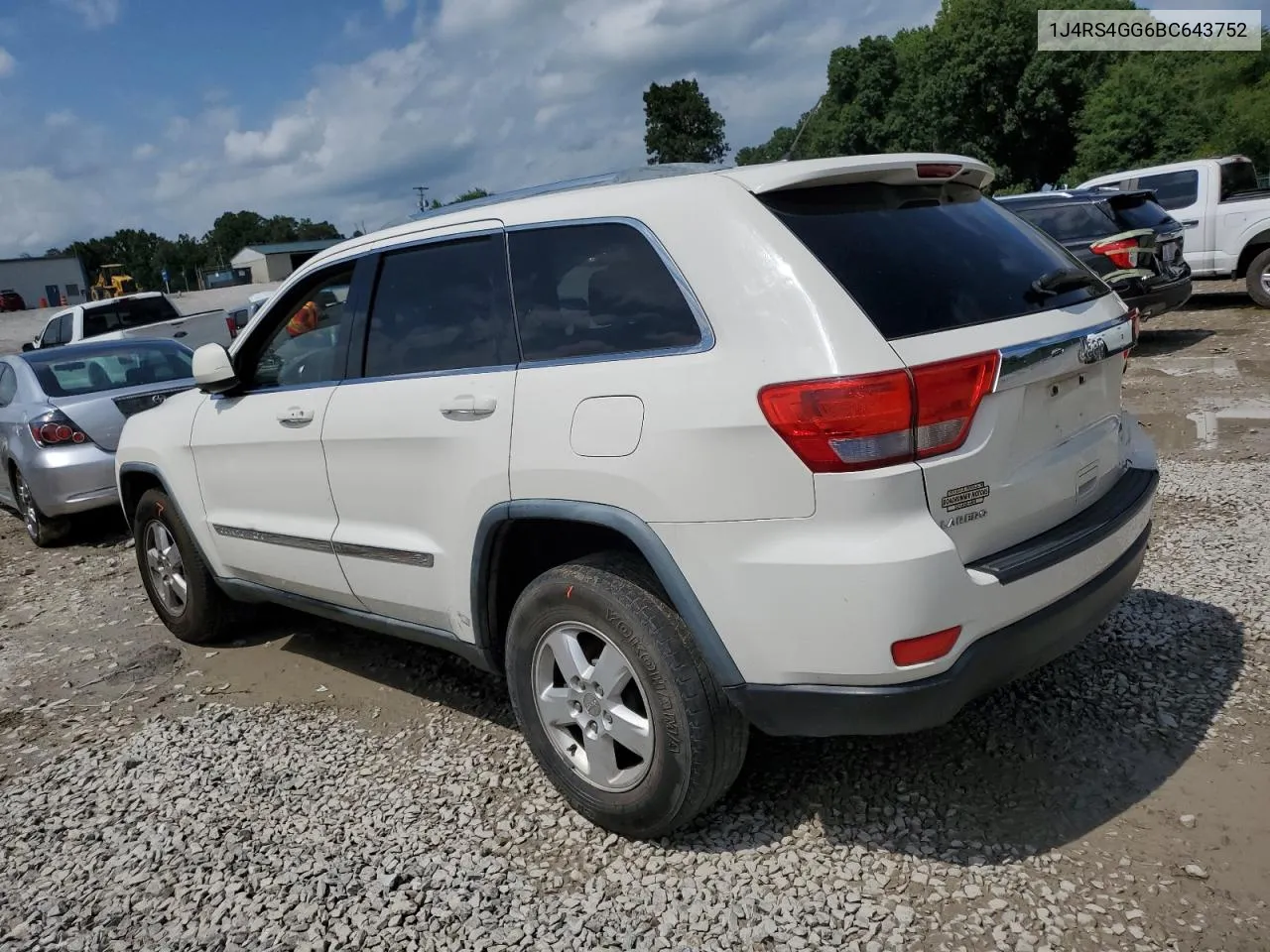 2011 Jeep Grand Cherokee Laredo VIN: 1J4RS4GG6BC643752 Lot: 65245184