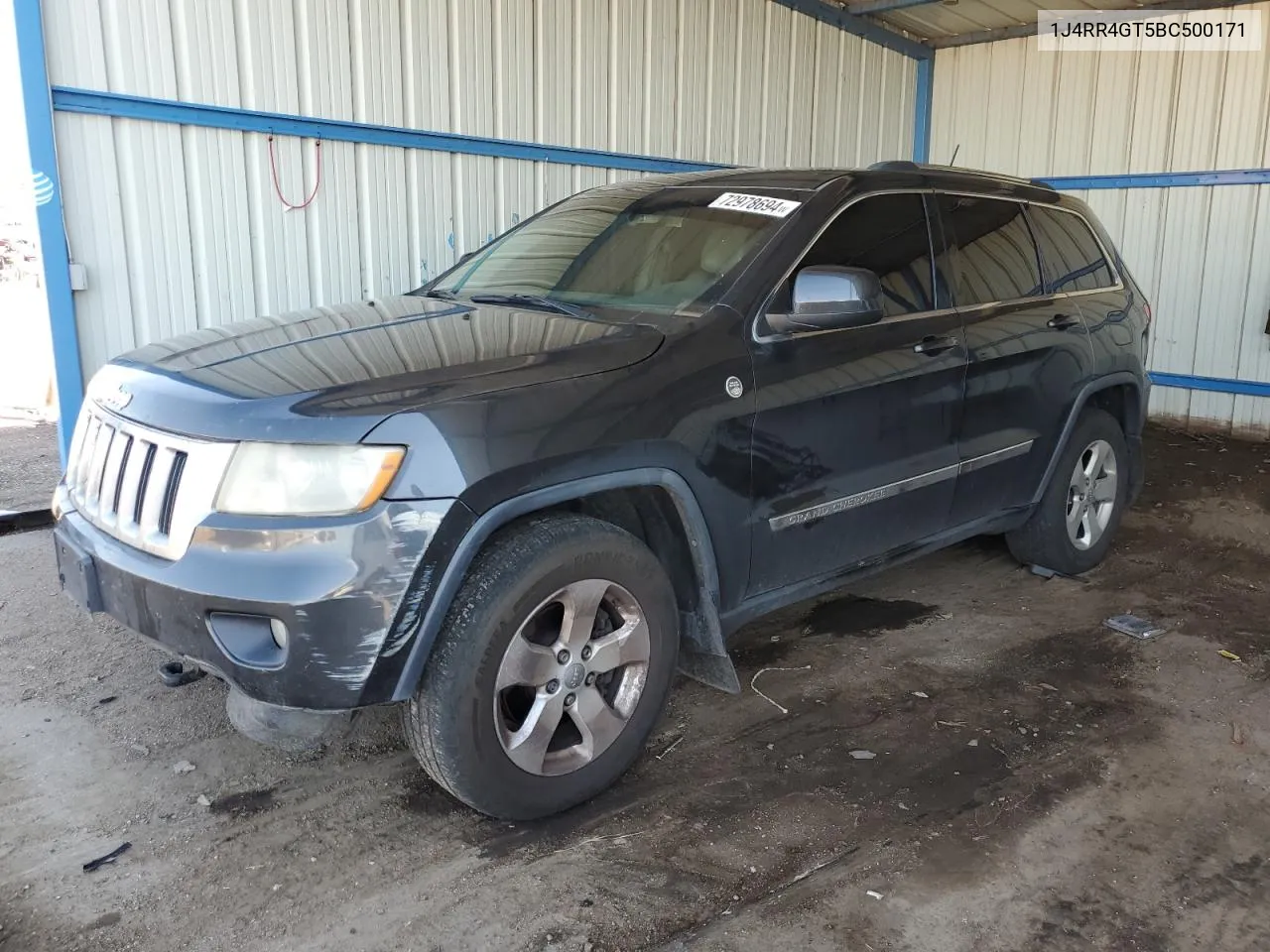 2011 Jeep Grand Cherokee Laredo VIN: 1J4RR4GT5BC500171 Lot: 72978694