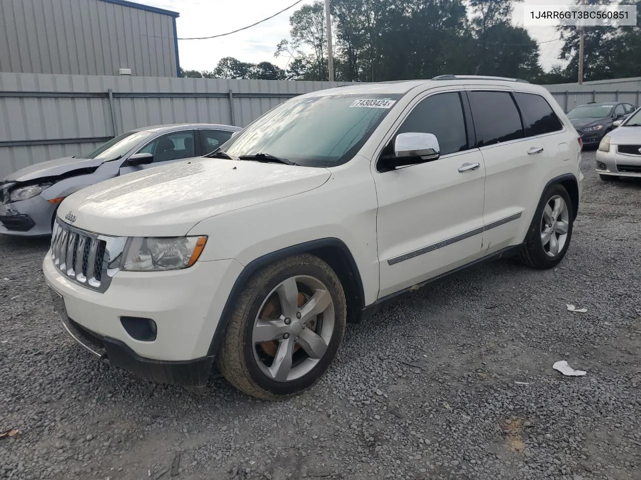 2011 Jeep Grand Cherokee Overland VIN: 1J4RR6GT3BC560851 Lot: 74303424