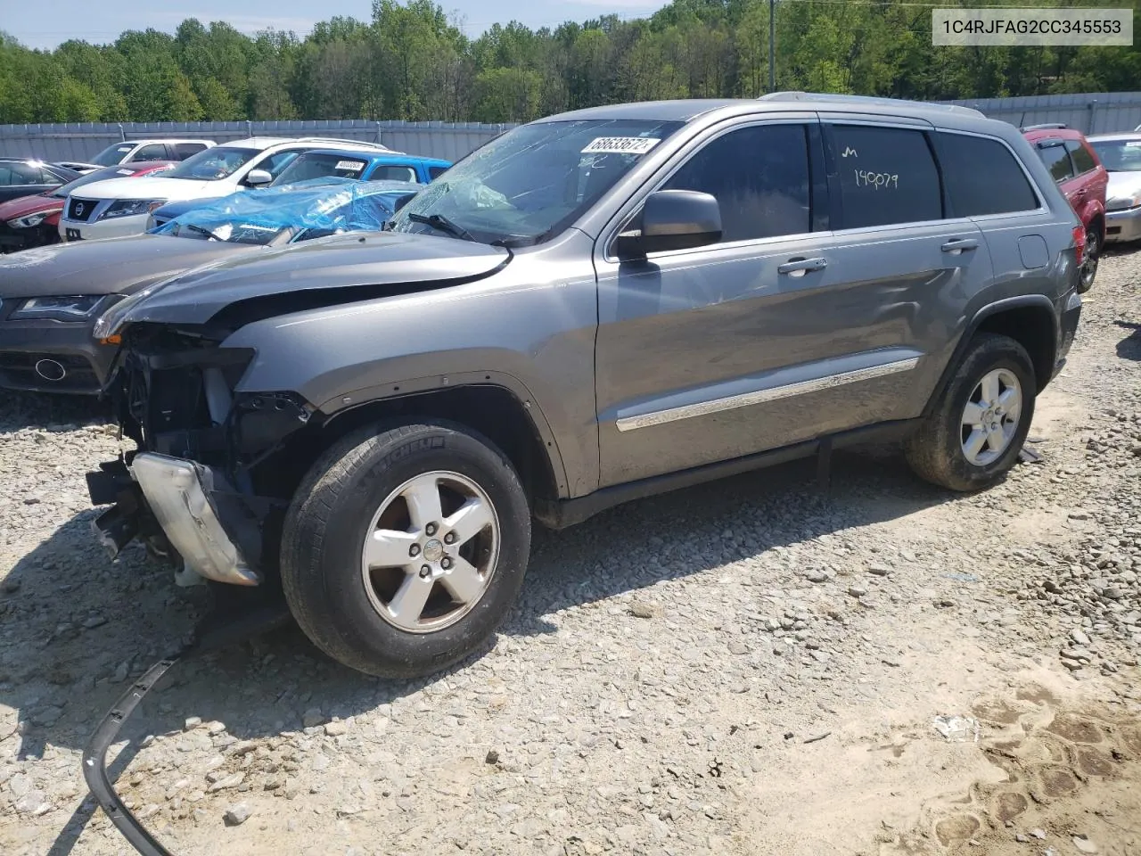 2012 Jeep Grand Cherokee Laredo VIN: 1C4RJFAG2CC345553 Lot: 68633672