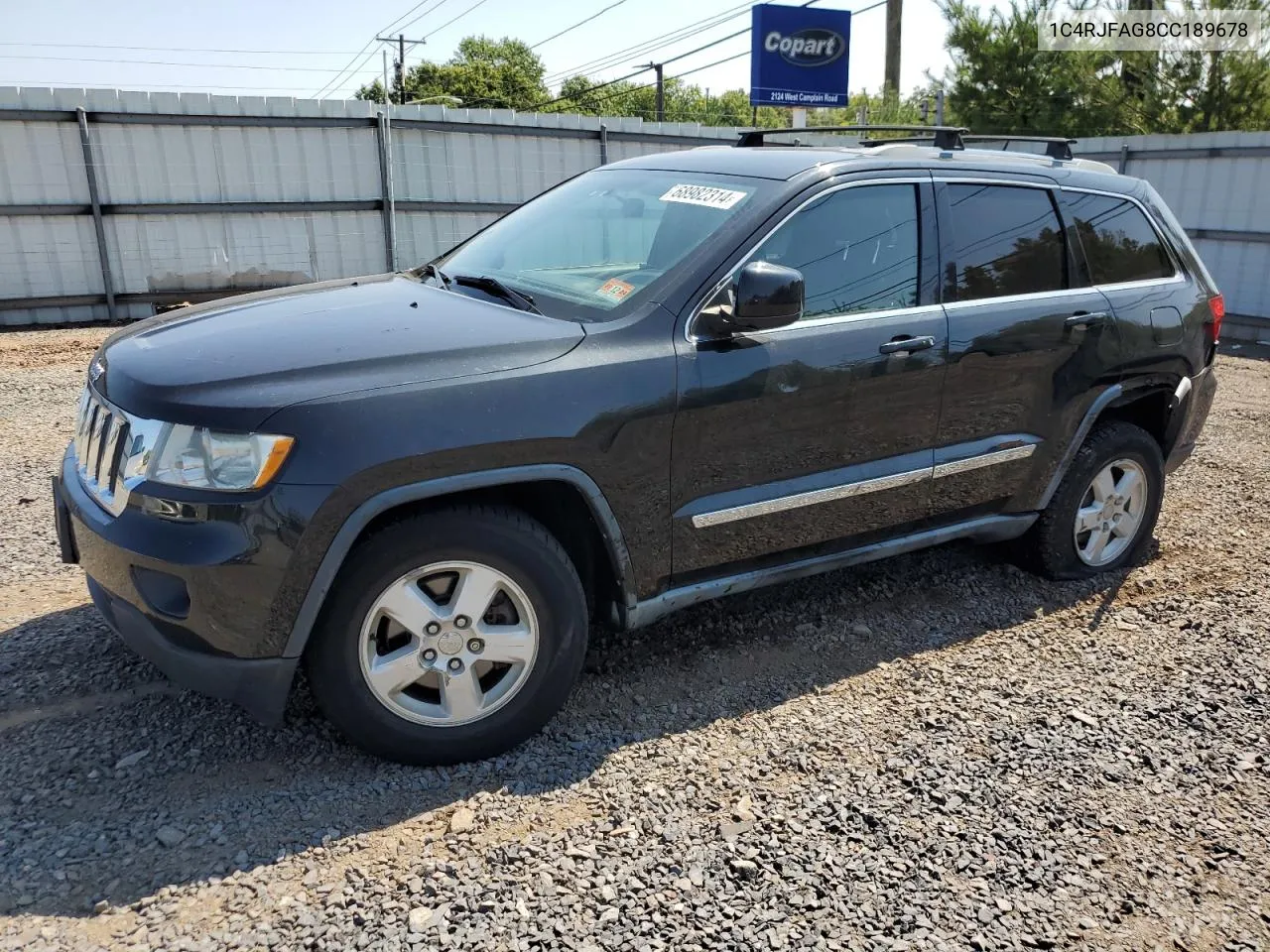 2012 Jeep Grand Cherokee Laredo VIN: 1C4RJFAG8CC189678 Lot: 68982314