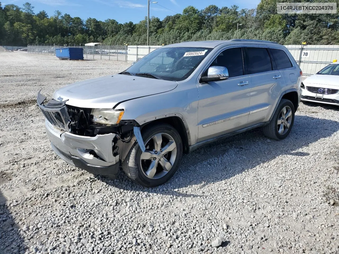 2012 Jeep Grand Cherokee Limited VIN: 1C4RJEBTXCC204378 Lot: 69863524