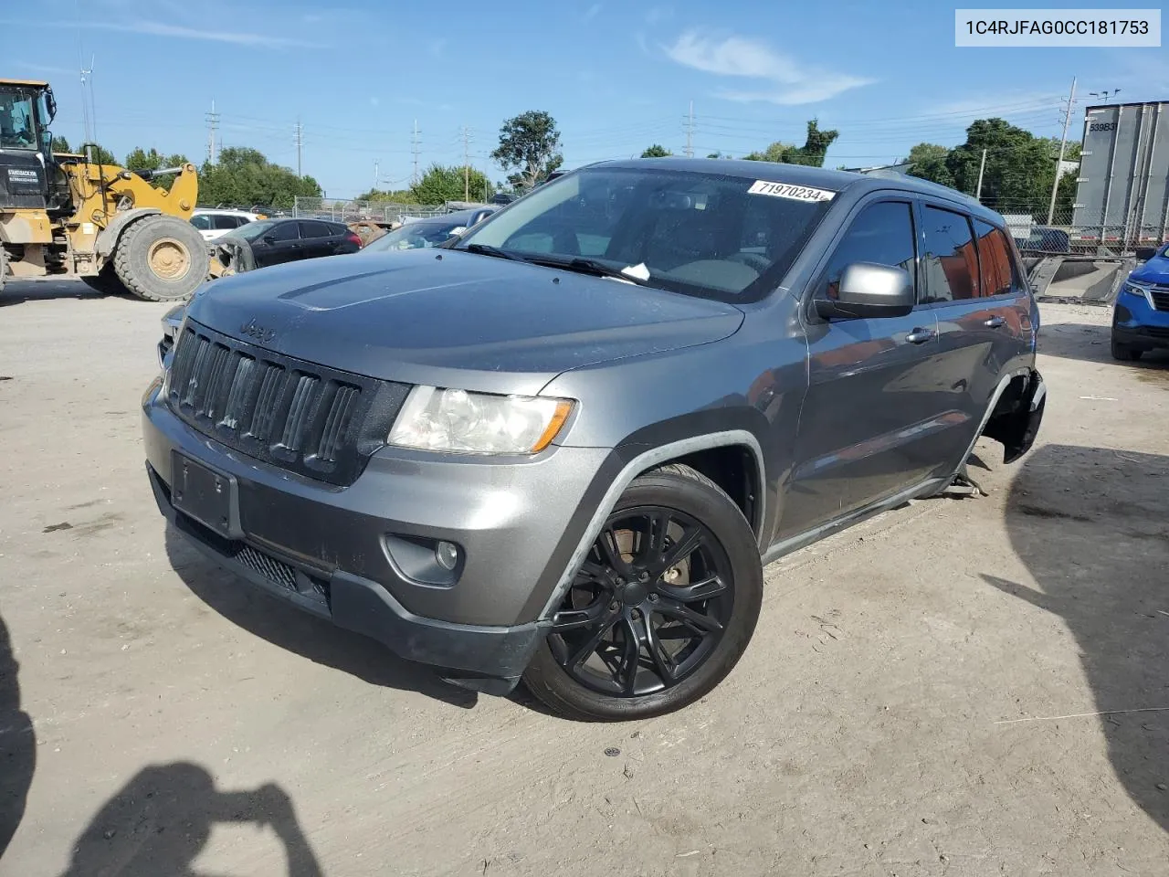 2012 Jeep Grand Cherokee Laredo VIN: 1C4RJFAG0CC181753 Lot: 71970234