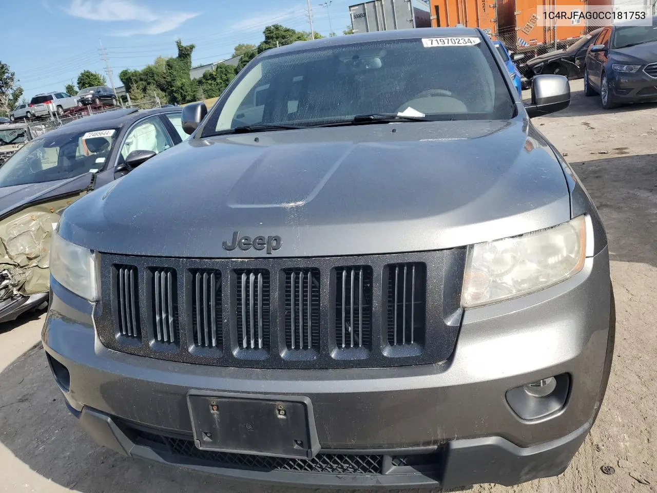 2012 Jeep Grand Cherokee Laredo VIN: 1C4RJFAG0CC181753 Lot: 71970234