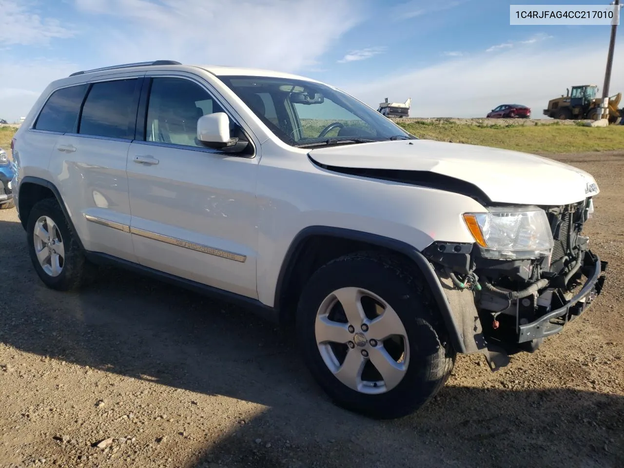 2012 Jeep Grand Cherokee Laredo VIN: 1C4RJFAG4CC217010 Lot: 72435334