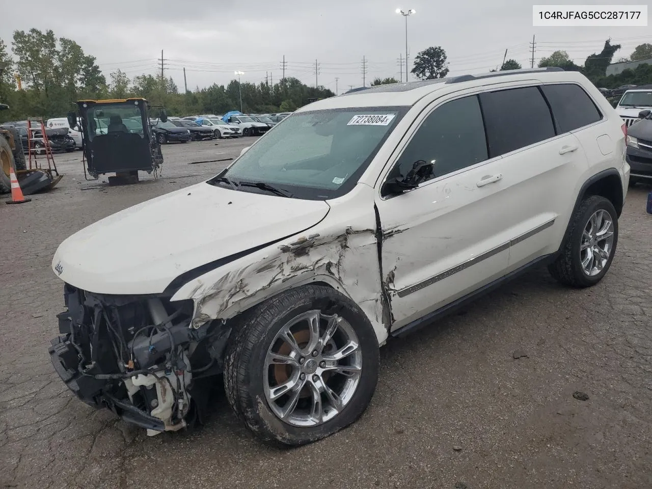 2012 Jeep Grand Cherokee Laredo VIN: 1C4RJFAG5CC287177 Lot: 72738084