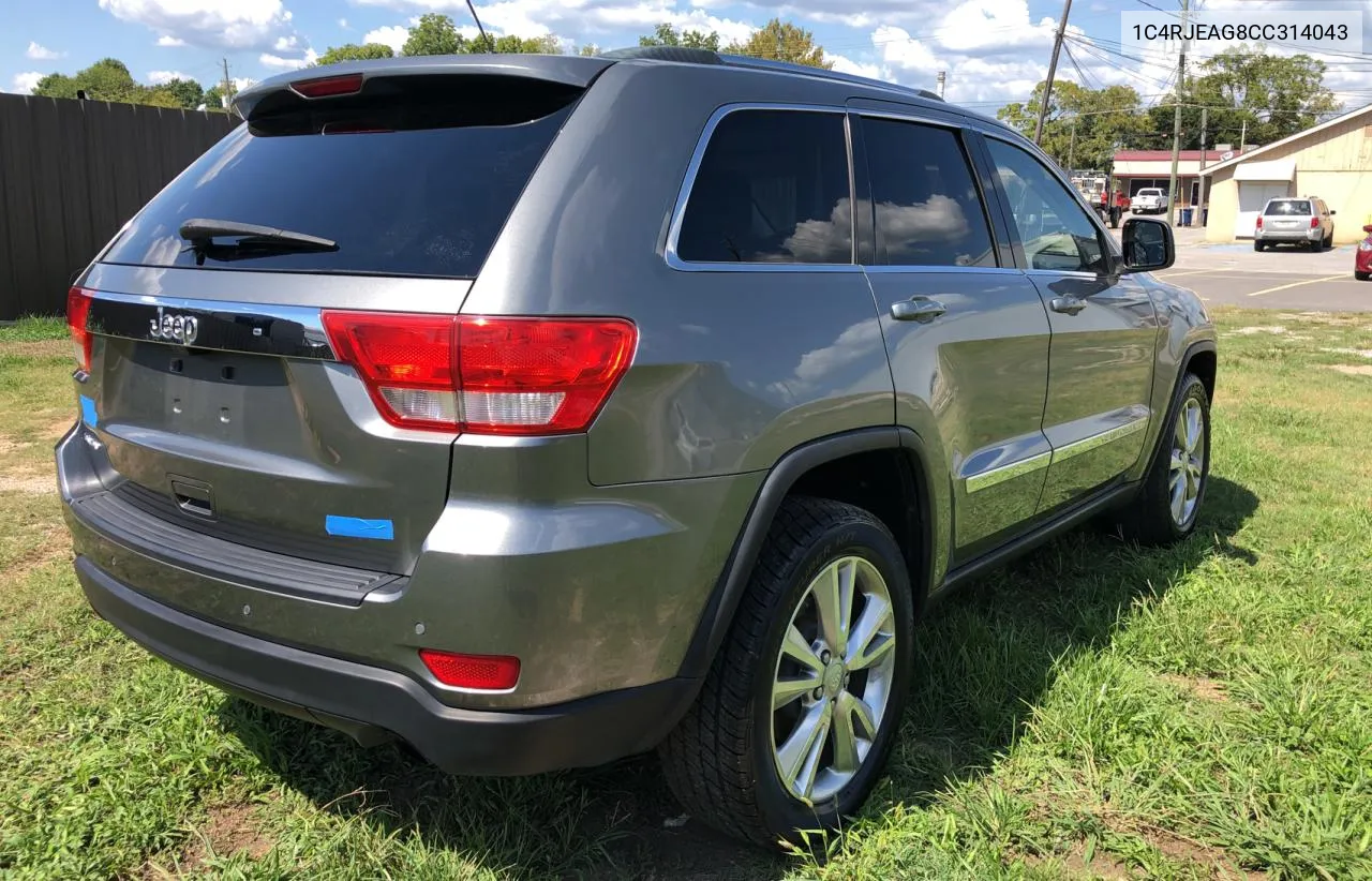 1C4RJEAG8CC314043 2012 Jeep Grand Cherokee Laredo