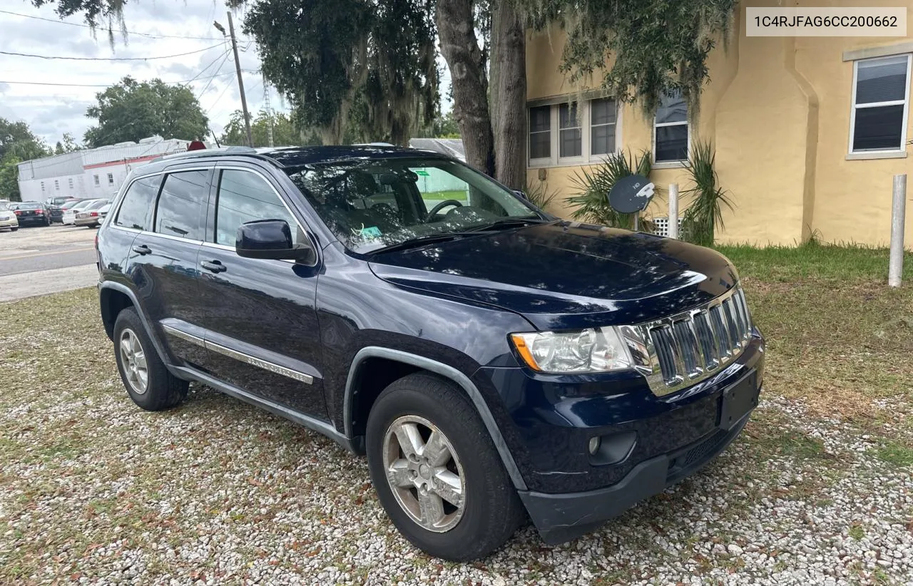 2012 Jeep Grand Cherokee Laredo VIN: 1C4RJFAG6CC200662 Lot: 73579104