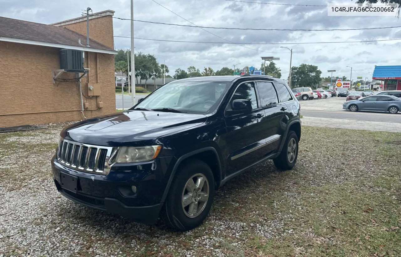 2012 Jeep Grand Cherokee Laredo VIN: 1C4RJFAG6CC200662 Lot: 73579104