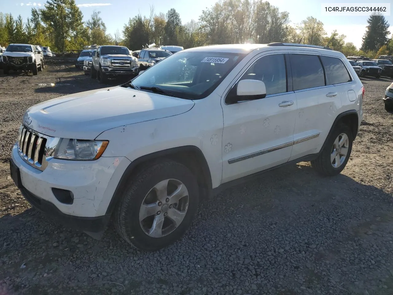 2012 Jeep Grand Cherokee Laredo VIN: 1C4RJFAG5CC344462 Lot: 74815954