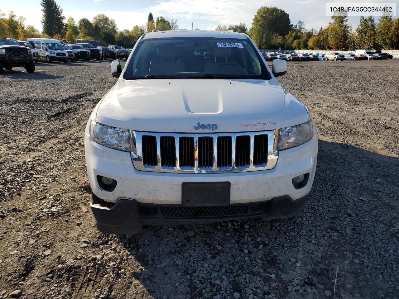 2012 Jeep Grand Cherokee Laredo VIN: 1C4RJFAG5CC344462 Lot: 74815954