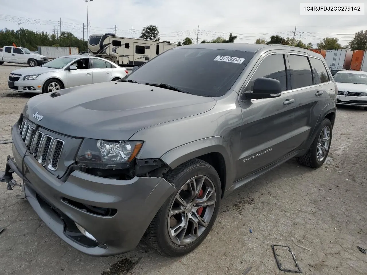 2012 Jeep Grand Cherokee Srt-8 VIN: 1C4RJFDJ2CC279142 Lot: 75718004