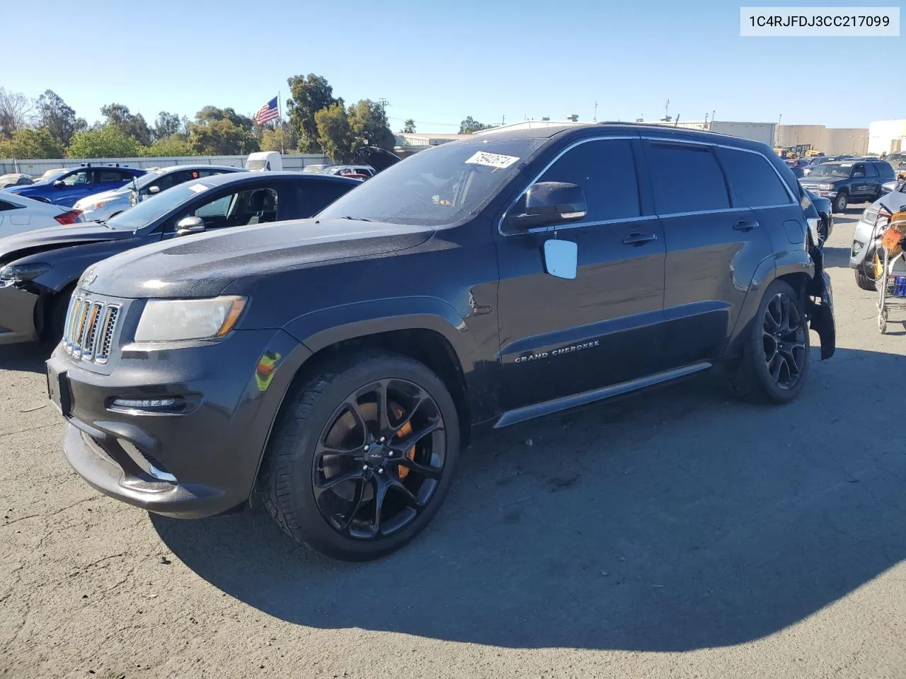 2012 Jeep Grand Cherokee Srt-8 VIN: 1C4RJFDJ3CC217099 Lot: 75942674