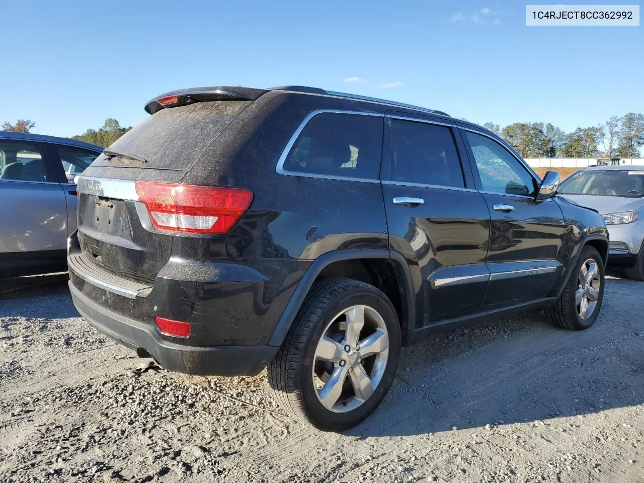 2012 Jeep Grand Cherokee Overland VIN: 1C4RJECT8CC362992 Lot: 76256324