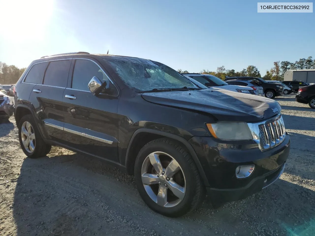 2012 Jeep Grand Cherokee Overland VIN: 1C4RJECT8CC362992 Lot: 76256324